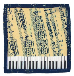 PJ-185 Silk Pocket Square with a Musical Motif