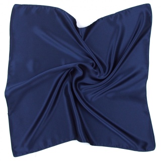 Navy blue silk satin scarf, 55x55cm AS5-015