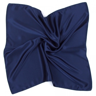 Navy blue silk satin scarf, 70x70cm AS7-015