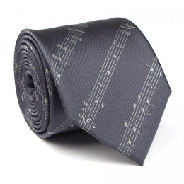 Gray tie with sheet music