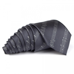 Gray tie with sheet music