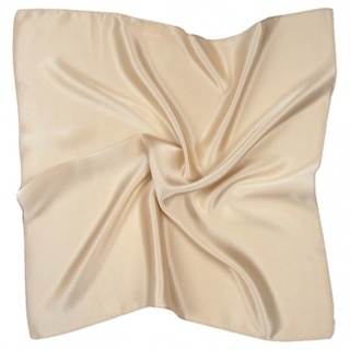 Light beige silk satin scarf, 70x70cm AS7-017