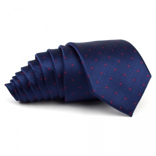 Navy blue silk jacquard tie KR-457