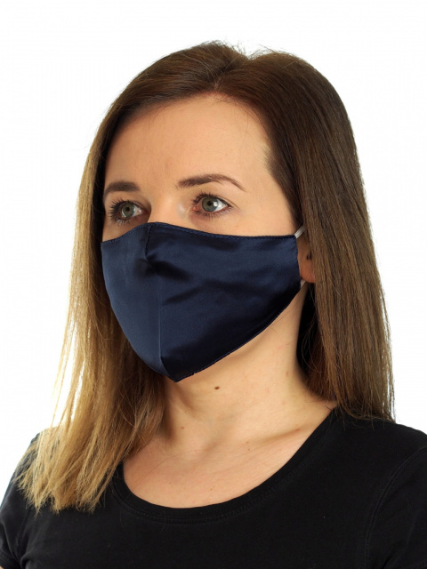 Hypoallergenic Silk Protective Face Mask - Navy Blue