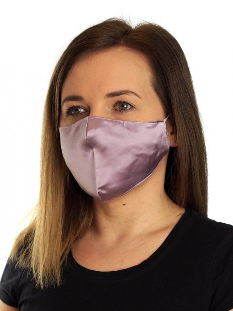 Hypoallergenic silk protective face mask - lilac