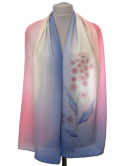 SZ-436 Hand-painted silk scarf, 170x45 cm