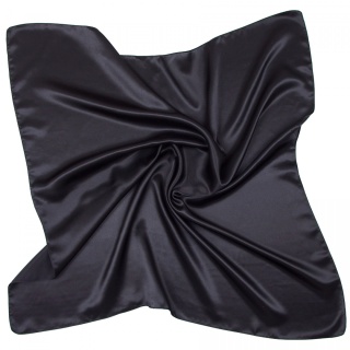 Black Silk Satin Scarf, 55x55cm AS5-038