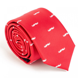 Red mustache necktie