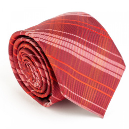 KM-118 Red necktie with a pattern