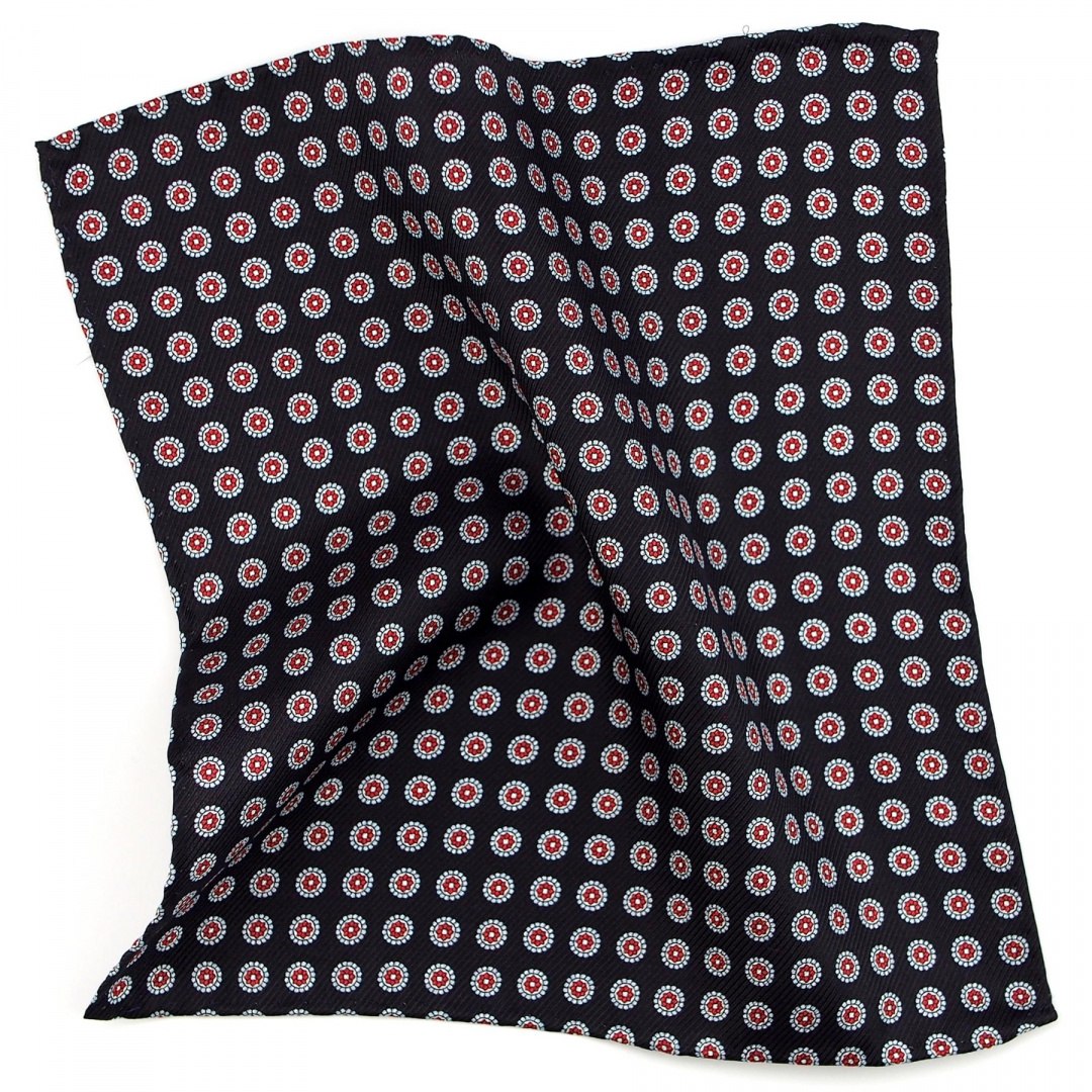 PJ-207 Silk Pocket Square with a Pattern(1)