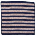PW-003 Wool Pocket Square with Navy Blue Stripes(2)