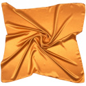 Golden silk satin scarf, 90x90cm
