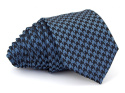 Niebieski Krawat ze Wzorem Pepitka(2)