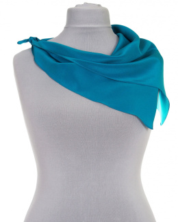 AMS-005 Turquoise silk scarf, crepe, 55x55cm