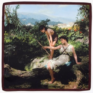 Poszetka z reprodukcją obrazu "Rzymska Sielanka - Łowienie ryb" autorstwa Henryka Siemiradzkiego