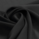 SKO-080 Black Silk Crepe Scarf, 178x42cm