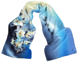 SZ-615 Hand-painted silk scarf, 135x30 cm