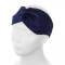 Women's navy blue silk hairband with elastic band