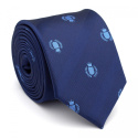 OUTLET Navy blue tie with a pattern