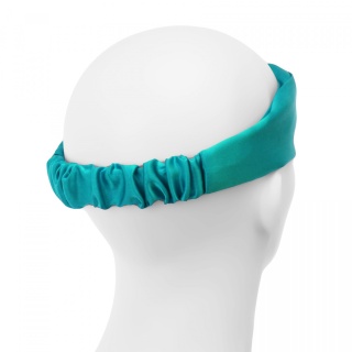 Turquoise women's silk hairband with elastic band