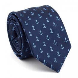 Navy Blue Anchor Tie