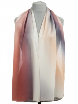 SZC-041 Multicolored silk scarf, hand shaded, 170x45cm