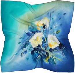 AM5-560 Hand-painted silk scarf, 55x55 cm