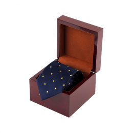 KRD-543 Krawat jedwabny w drewnianym pudełku