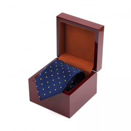 KR-555D Krawat jedwabny w drewnianym pudełku