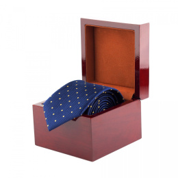 KRD-555 Krawat jedwabny w drewnianym pudełku