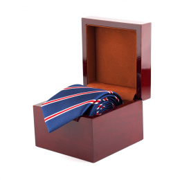 KRD-557 Krawat jedwabny w drewnianym pudełku