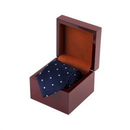 KRD-542 Krawat jedwabny w drewnianym pudełku