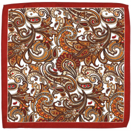 PM-098 Microfiber Pocket Square Paisley on a White Background