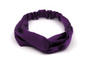 Women's silk hair band with an elastic band purple