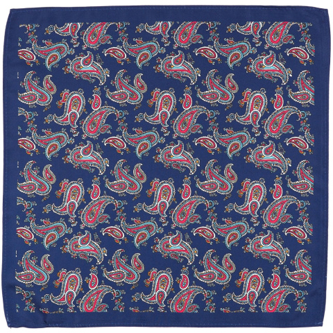 PM-101 Navy Microfiber Pocket Square Paisley