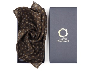 OUTLET-PW-008 Poszetka Wełniana ze Wzorem 25x25 cm