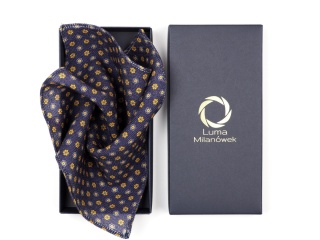 OUTLET-PW-010 Poszetka Wełniana ze Wzorem 25x25cm