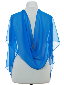SKO-076 Blue Georgette Silk Scarf 190x35 cm