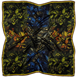 AD-461 Large silk scarf Druk Leśne Dziwy 106x106cm