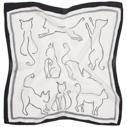 AM5-563 Hand-painted silk scarf, 52x52cm