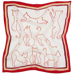 AM5-565 Hand-painted silk scarf, 52x52 cm