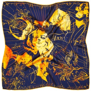 Silk scarf zodiac bull 68x68cm Anna Halarewicz AZ-02