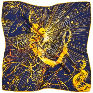Silk zodiac scarf Virgo Anna Halarewicz 68x68cm