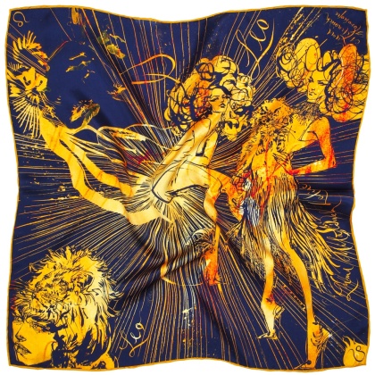 Silk zodiac scarf lion Anna Halarewicz 68x68cm AZ-05