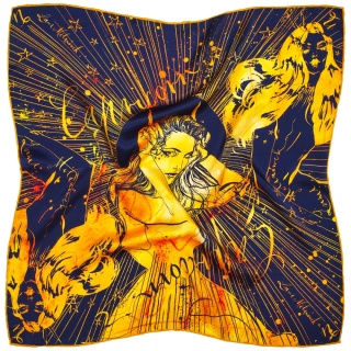 Silk scarf zodiac Capricorn Anna Halarewicz 68x68cm AZ-10