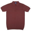 B5 Men's 100% cotton knitted polo shirt with zipper, burgundy
