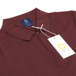 B5 Burgundy cotton polo shirt.