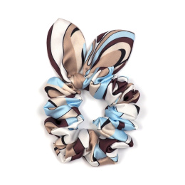 Elastic band with bow bunny ear Beige Abstract