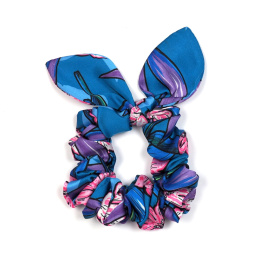 Bunny ear elastic band with bow Floral Lagoon
