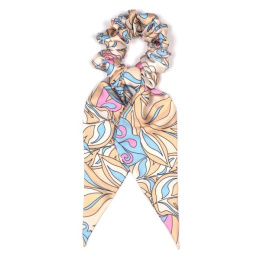 Decorative hair tie with ribbon Pastel Beige
